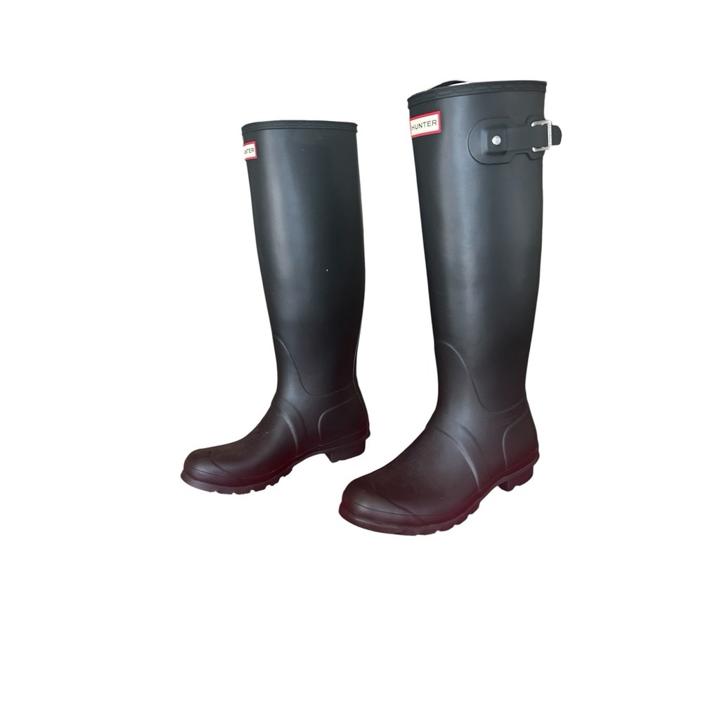 Hunter Boots Original Tall Waterproof Rain Boots Black Women's Size 8